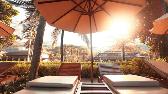 hotel lounges palm landscape at timeshare